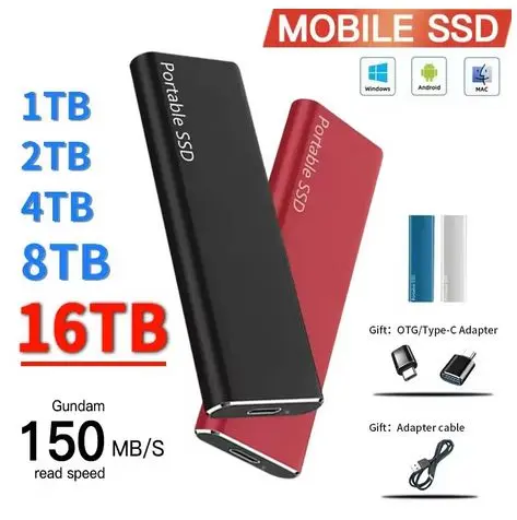 High Speed Portable SSD 1TB 2TB 4TB 16TB External