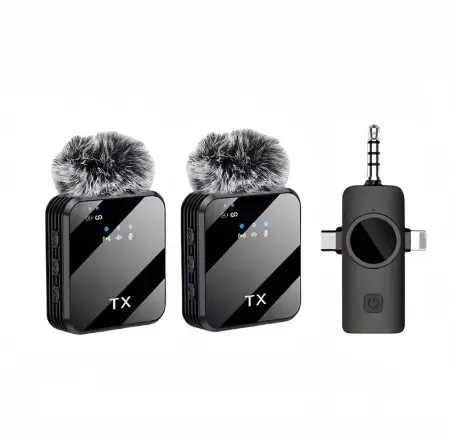 JINHF 4 In 1 Wireless Lavalier Microphone For IPhone & Android